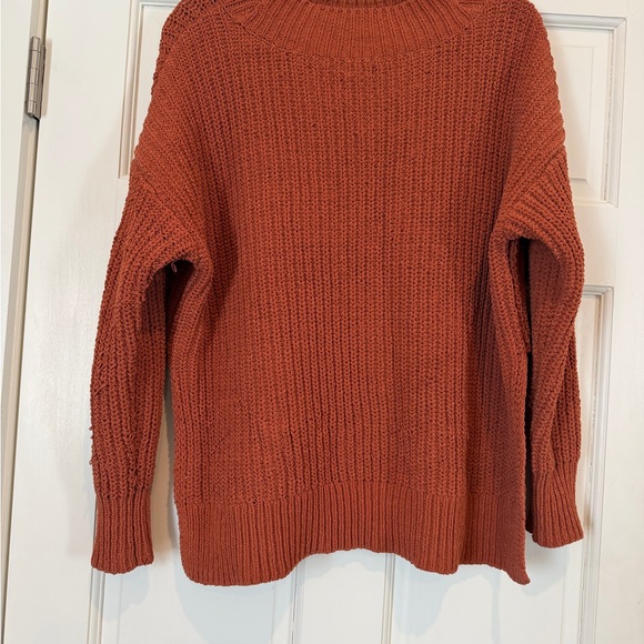Aerie Terracotta Orange Women's Crew Neck Sweater - Picture 6 of 8